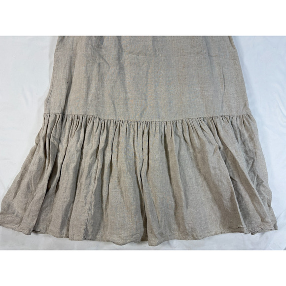 Los Angeles Atelier Cotton & Other Stories Linen Midi Dress Beige Boho Size 6 - Picture 4 of 14